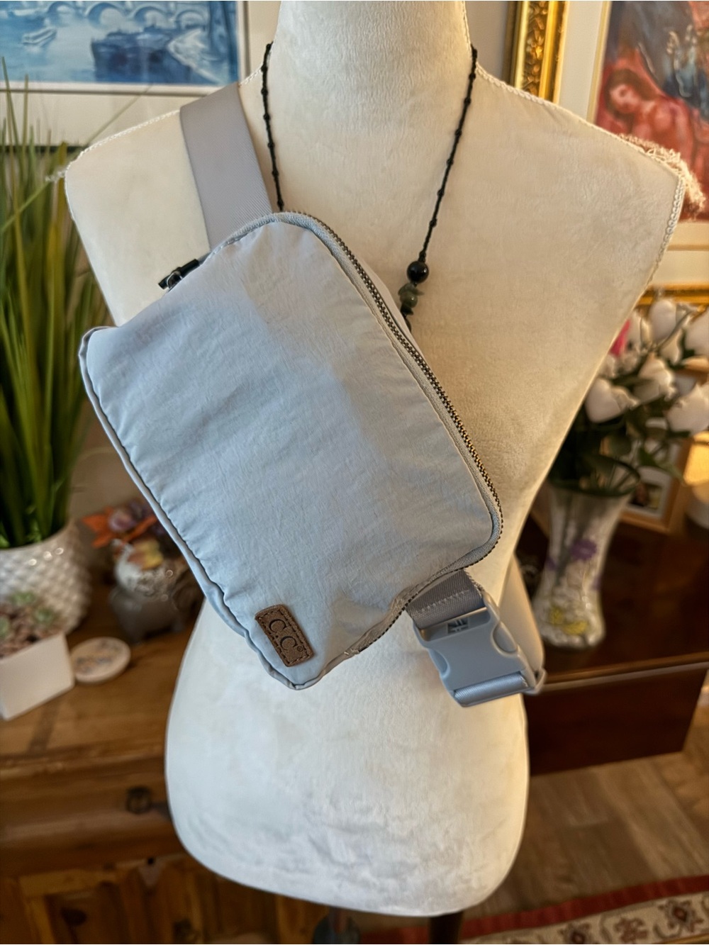 Light Gray Crossbody Sling Bag - Casual women Shoulder Pouch